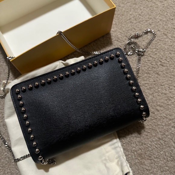 Fendi Karlito Wallet on Chain Studded Saffiano Leather - Picture 5 of 6